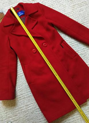 Кашемірове пальто, червоне базове пальто з кашеміру, двобортне демісезонне пальто, якісне...