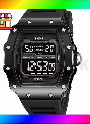 Bs часы skmei bright best mix black мужские электронные спортивные с будильником и подсветкой для акти bas77/n