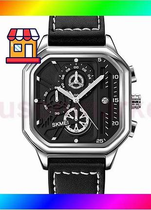 Bs часы skmei 1963si best mix silver мужские кварцевые с календарем и секундомером стильные наручные ч bas77/n