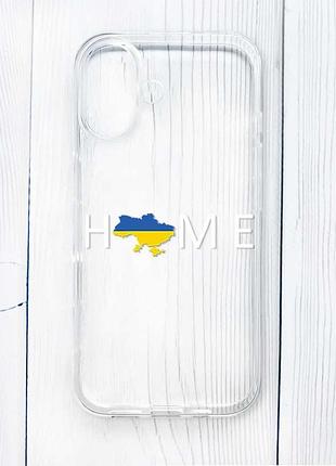 Прозрачный чехол на iphone 16 дом украина (принт 73)