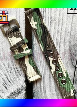 Bs ремешок двойной camo best mix multicam 22 мм bez-brenda нейлоновый для мужских часов с пряжкой сере bas77/n