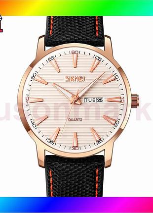 Bs годинник skmei 9303rgsi best mix rose gold-silver кварцові чоловічі водонепроникні з календарем та bas77/n