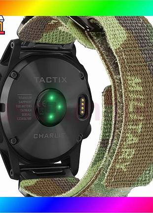 Bs ремешок для часов best mix hemsut нейлоновый камуфляжный зеленый 20 мм для garmin с липучкой унисек bas77/n
