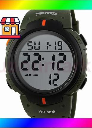 Bs часы skmei 1068 best mix army-green для мужчин с будильником и секундомером спортивные водонепрониц bas77/n