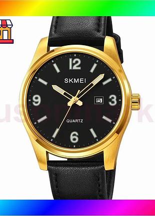Bs годинники skmei 2067gd best mix gold чоловічі кварцові зі шкіряним ремінцем стильні стрілочні з кал bas77/n