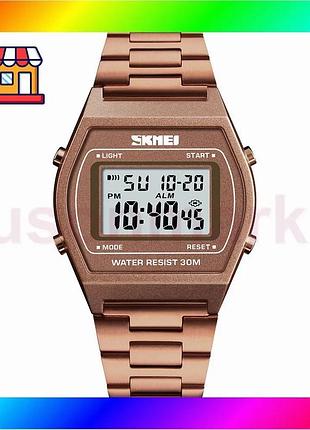 Bs часы skmei 1328cg best mix красное золото электронные водонепроницаемые для мужчин и женщин с будил bas77/n