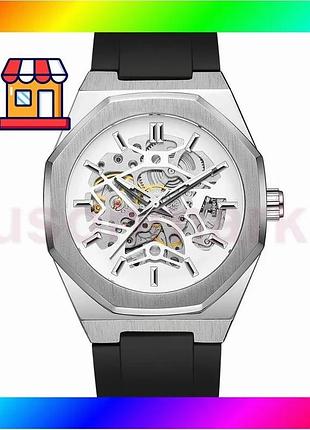 Bs часы forsining 8289 best mix silver-white кварцевые наручные для мужчин стильные часы с кожаным рем bas77/n