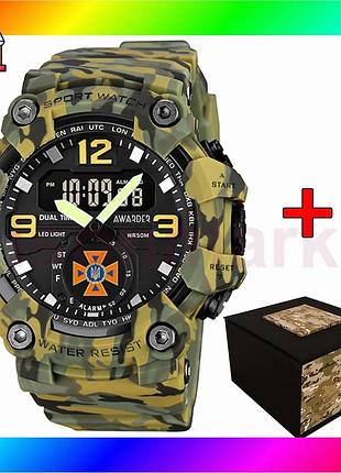 Bs часы awarder camo best mix green спортивные мужские с будильником секундомером для активного отдыха bas77/n