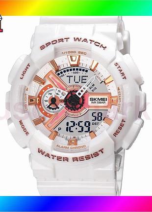 Bs часы skmei 1834wt best mix white-gold женские спортивные кварцевые с будильником и секундомером бел bas77/n