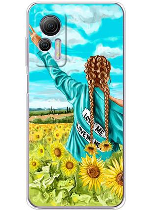 Чохол силіконовий з картинкою на ulefone note 14 (патріотичний, дівчинка українка)