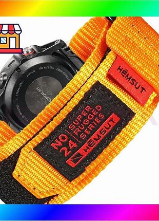 Bs ремінець для годинника best mix hemsut нейлоновий помаранчевий 20 мм для garmin липучка унісекс крі bas77/n
