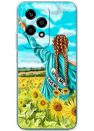 Чохол силіконовий з картинкою на huawei honor 200 lite (патріотичний, дівчинка українка)