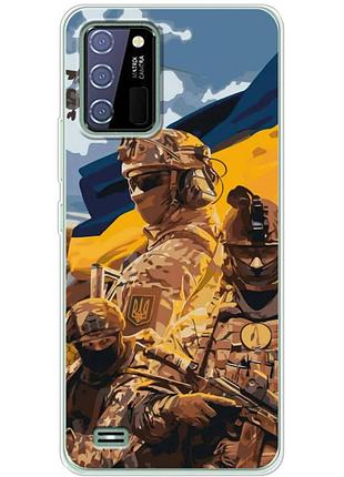 Чехол силиконовый с картинкой на oukitel c25 (патриотический, воины всу)