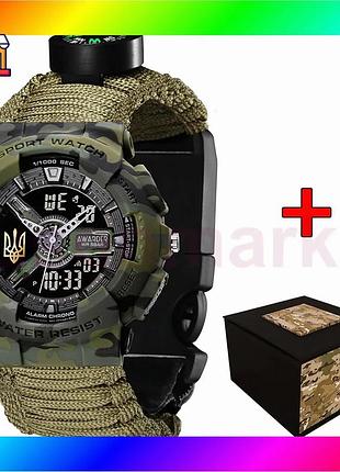 Bs годинник awarder тризуб best mix золото camo green паракордовий ремінець для чоловіків спортивні та bas77/n