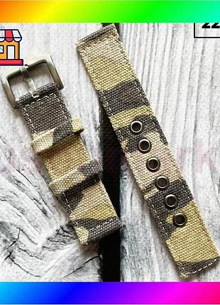Bs ремешок для часов best mix cce camo 22 мм нейлоновый классический для мужчин с пряжкой серебристый bas77/n