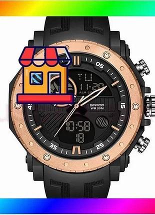 Bs часы sanda 6012 best mix black-cuprum кварцевые спортивные мужские с будильником и секундомером чер bas77/n