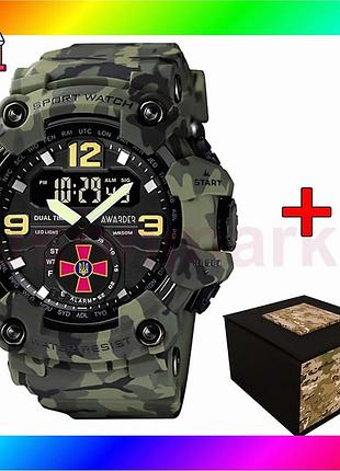 Bs часы awarder camo best mix green спортивные мужские с будильником и хронографом камуфляжные стрелоч bas77/n