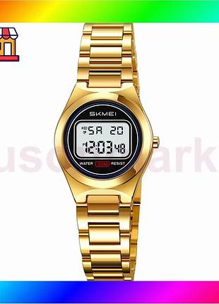 Bs часы skmei золотистые best mix для женщин с будильником и секундомером электронные водонепроницаемы bas77/n