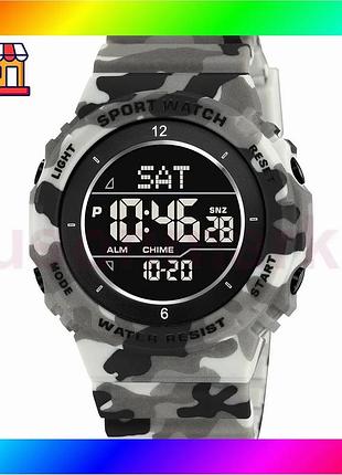 Bs часы skmei camo best mix grey спортивные водонепроницаемые для мужчин и женщин стильные наручные ча bas77/n