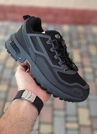 Теплі зимові кросівки salomon acs + ftчорні з сірим чоловічі зимові термо кросівки саломон ацс з горетекс 43(27.5см)
