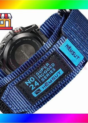 Bs ремешок для часов best mix hemsut нейлон с липучкой 20 мм синий для garmin унисекс стильный ремешок bas77/n