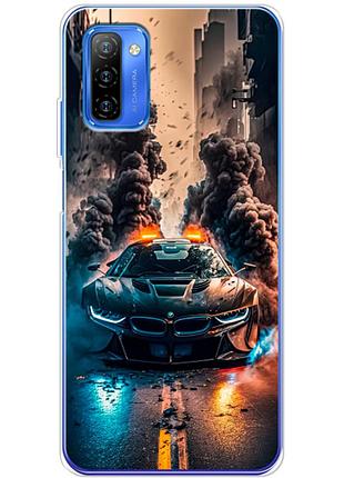 Чехол силиконовый с картинкой на ulefone note 12 (машина bmw i8)