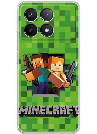 Чохол силіконовий з картинкою на xiaomi poco f6 pro (майнкрафт, minecraft)