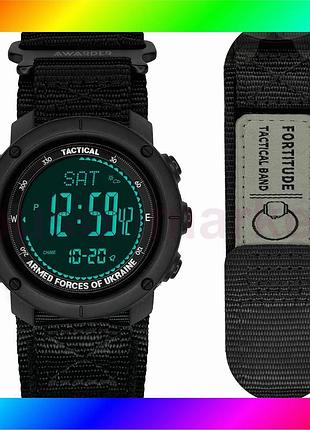 Bs часы awarder nylon best mix all black спортивные мужские электронные с будильником таймером 46мм че bas77/n