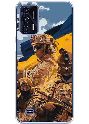 Чехол силиконовый с картинкой на oukitel c31 (патриотический, воины всу)