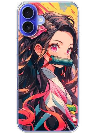 Чехол силиконовый с картинкой на iphone 16 plus (аниме, anime)