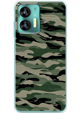 Чехол силиконовый с картинкой на oukitel c35 (патриотический, камуфляж)