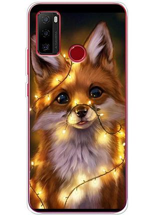 Чохол силіконовий з картинкою на ulefone note 10 (новорічний, лисичка)