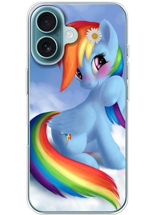 Чехол силиконовый с картинкой на iphone 16 (литл пони, my little pony)