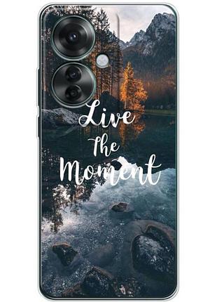 Чехол силиконовый с картинкой на oppo reno 11 f (природа, озеро в горах)