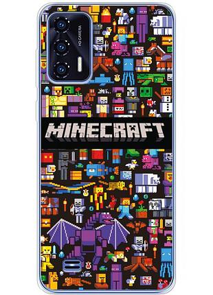 Чехол силиконовый с картинкой на oukitel c31 (майнкрафт, minecraft)