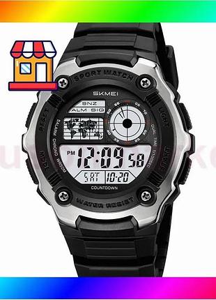 Bs часы skmei 2517si best mix silver электронные мужские спортивные с будильником и секундомером черны bas77/n