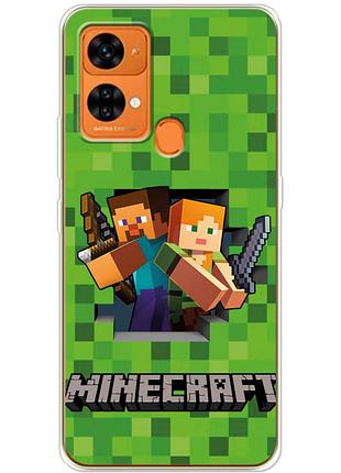 Чехол силиконовый с картинкой на oukitel c33 (майнкрафт, minecraft)