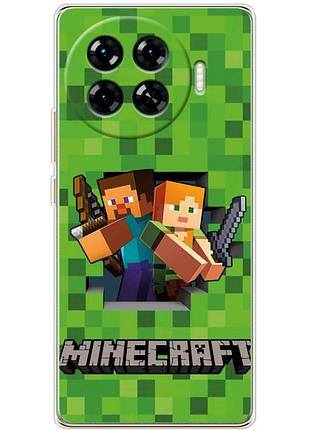 Чехол силиконовый с картинкой на tecno spark 20 pro plus (майнкрафт, minecraft)