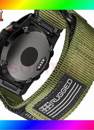 Bs ремешок для часов best mix hemsut нейлоновый зеленый 22 мм для garmin унисекс липучка классический bas77/n