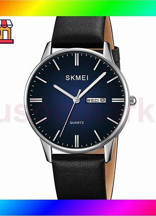 Bs часы skmei 2250si best mix серебристые стрелочные мужские с календарем и кожаным ремешком классичес bas77/n