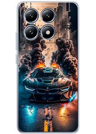 Чохол силіконовий з картинкою на xiaomi 14t (машина bmw i8)