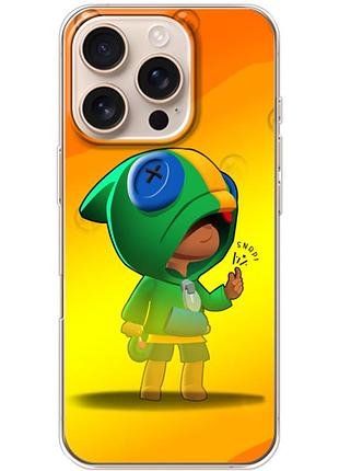Чехол силиконовый с картинкой на iphone 16 pro (бравл старс, brawl stars)