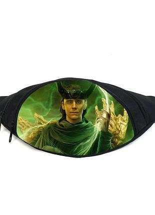 Поясная сумка бананка локи марвел (gb - loki 07) gear bag черная