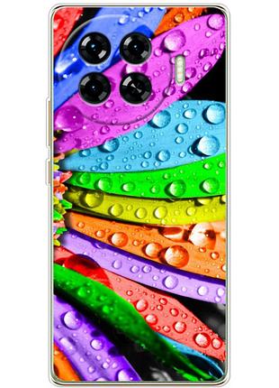 Чохол силіконовий з картинкою на tecno spark 20 pro plus (кольорові листки)