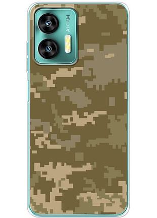 Чохол силіконовий з картинкою на oukitel c35 (патріотичний, камуфляж піксель)