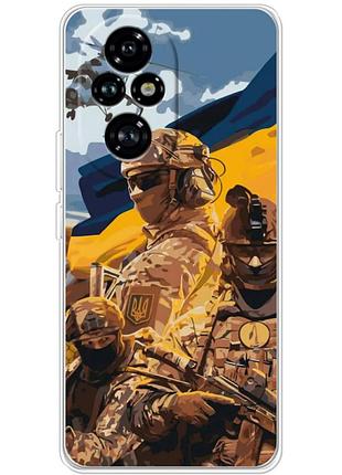 Чехол силиконовый с картинкой на huawei honor 200 pro (патриотический, воины всу)