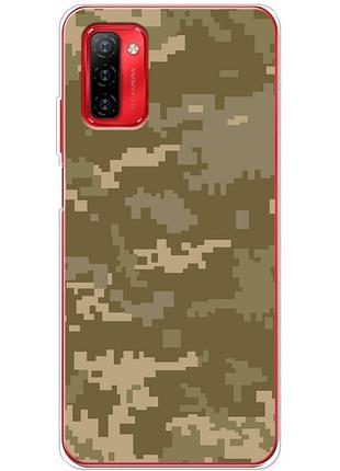 Чехол силиконовый с картинкой на ulefone note 12p (патриотический, камуфляж пиксель)
