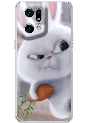 Чохол силіконовий з картинкою на oppo find x5 pro (кролик сніжок)