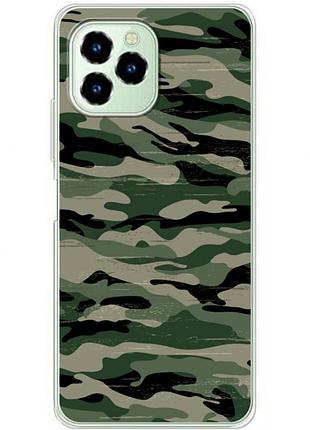 Чехол силиконовый с картинкой на oukitel c21 pro (патриотический, камуфляж)