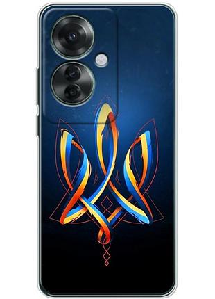 Чехол силиконовый с картинкой на oppo reno 11 f (патриотический, герб украины)